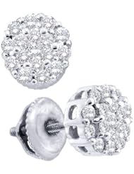 0.50ct-Diamond Flower Earrings