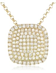 KC Designs "Trinkets" 14K Yellow Gold Diamond Pave Cushion Shape Pendant Necklace, 18"