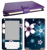 Amzon Kindle 2 Genuine Leather Case Cover Jacket + Skin Sticker Ebook Accessories Combo