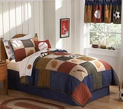 Classic Sports Full/Queen Quilt and 2 Pillow Shams by Pem America