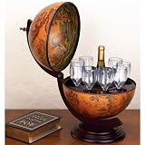 Kassel 330Mm Tabletop Wood Bar Globe