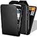 Supergets Quality Black Top Flip Leather Case For Blackberry Curve 8520/ 3g 9300 With Card Holder included LCD Screen Protector Micro Fibre Screen Polishing Cloth