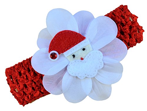 Baby Felt Santa Silk Flower Crochet Headband ~ Funny Girl Designs