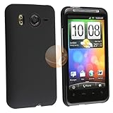 Snap-on Rubber Coated Case for HTC Desire HD, Black Rear