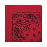 4057 TRAINMEN BANDANA-RED W/BLACK PRINT