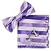EBC1A25 Multicolored Stripes Silk Pre-tied Bow Tie Cufflink Hanky Set By Epoint