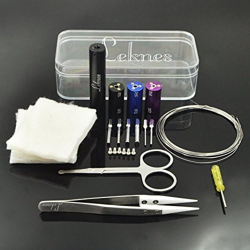 Leknes Coil Master Diy Kit Tools : 6 In 1 Coil Jig Kit + Scissors + Six Angle Screwdriver + Resistance Wire + Organic Cotton