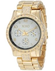 XOXO Womens XO5434 Rhinestones Accent Gold-Tone Bracelet Watch
