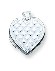 Sterling Silver Quilted Heart Locket