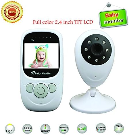 MyBDJ Professional Wireless Digital LCD Color Baby Monitor With Night Vision Two-way Talk Baby Sleep Monitor 2.4 inch LCD Display Temperature Monitoring Audio Video