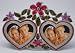 2 - 3×3 Hearts - 2 Large Red & 2 Lavender Flowers w/Crystal Accents