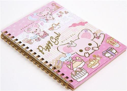 Imagen 2 de Cuaderno de Anillas de la cerdita Piggy Girl con brillantina