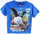 Kung Fu Panda A Real Warrior Never Quits Blue T-shirt for Boys