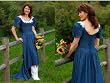 Exclusive Denim Corset Wedding Dress with Train