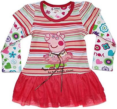 Long Sleeve Autumn Casual Baby Peppa Pig Girl Print Cartoon Bodysuit dress