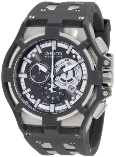 Invicta Men's 0631 Akula Reserve Chronograph Grey Dial Grey Polyurethane Watch