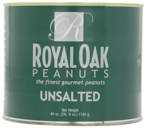 Royal Oak Gourmet Unsalted Virginia Peanuts, 40 Ounce Tins