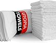 Cotton Washcloths-Hand-Face Towels Pack - 100% Extra Soft Ring Spun Cotton Washcloths, Highly Absorbent, 12-Inch x 12-Inch, 24-Pack, Brilliant White wash cloth / face towels - by Utopia Towels‏