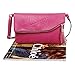 BMC Chic Faux Leather Zippered Foldover Shoulder Bag with Tassel Accessory