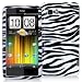Electromaster(TM) Brand - Black / White Zebra Design Crystal Hard Skin Case Cover New for HTC Raider 4G / Vivid / Holiday