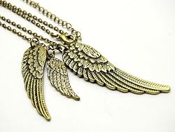 Angel Wings Necklace - Gothic - Rockabilly - Gold
