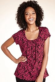 Short Sleeve Animal Print Honeycomb Top