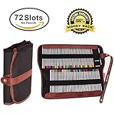 WooCrafts Canvas Pencil Wrap,72 Pencil Holder Colored Pencils Case Roll Multi-purpose Pouch for School Office Art. Soft Pencil Bag for Travel★CYBER MONDAY SALE★