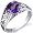 Cathedral Design 1.25 carats Amethyst Solitaire Ring in Sterling Silver Rhodium Finish Size 5