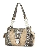 Western Rhinestone Buckle Crocodile Handbag
