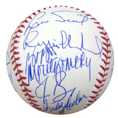 1975 Boston Red Sox Team Signed (18 Autos) Autographed MLB Baseball Luis Tiant, Fred Lynn & Bill Lee PSA/DNA