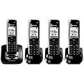 Panasonic DECT 6.0 Cordless Phone System with 4 Handsets - Black (KX-TG7434B)