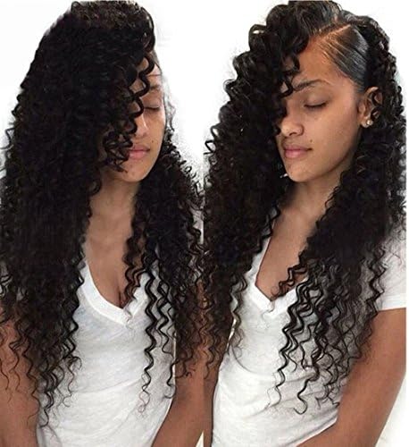 Virgin Brazilian Human Hair 8 A Grade Curly Wave Hair Extension 4 Bundles 100g/Bundle with Ear To Ear Lace Frontal (134) Healthy Hair Natural Color No Tangle (14 16 18 20 + 12)