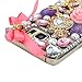 Galaxy Note 5 Case - Mavis's Diary 3D Handmade Bling Crytal Lovely Pink Bow Shiny Heart Rhinestone Keys Flowers Design with Sparkle Diamond Pearls Clear Case Hard Cover for Samsung Galaxy Note 5 N9200
