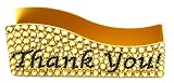 LZ New York Swarovski Crystallized Thank You Design w/Light Colorado Topaz and Jet Crystals Aluminum Gold Business Card Holder /70 Cards