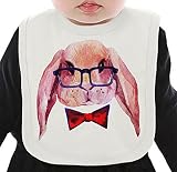 Cutest Bunny ネクタイを有する有機ビブ Medium