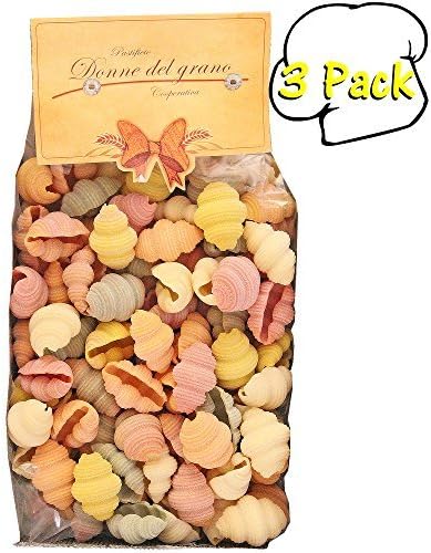 Italian "Donne del Grano" Conch Shells Color (Conchiglioni Verdure), 17.8oz (500gm), 3 Per Case by Donne Del Grano