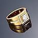 YiLinger Exquisite Men Jewelry Gold Plated Square White Cubic Zirconia Wide Band Rings Size 10