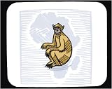 Decorated Mouse Pad with monkey, rhesus, animal