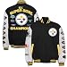 Pittsburgh Steelers Black-White 6-Time Super Bowl Champions Canvas Varsity Jacket