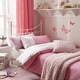 Flutterbye Pencil Pleat Curtains, Pink, 66 x 72 Inch