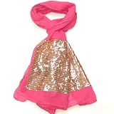 51qJHxlKAQL. SL160  Sparkling Sequin Pink Scarf   Sequin Cotton Fashion Scarves for Women and Girls   Red, Blue, Purple, Pink, Black and Grey Colors
