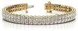 18k Yellow Gold, Timeless Two Row Diamond Tennis Bracelet, 7.78 ct. (Color: GH, Clarity: SI1)
