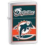 Zippo NFL Dolphins Lighter (Silver, 5 1/2 x 3 1/2 cm)