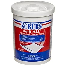 SCRUBS 98028 do-it ALL Germicidal Cleaner Wipe 90 Wipes per Canister (Case of 6)