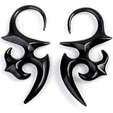 Pair of Black Water Buffalo Horn Hooks - BY37: 14g