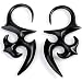 Pair of Black Water Buffalo Horn Hooks - BY37: 14g