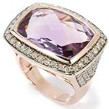 14K Rose Gold Pink Amethyst & Chocolate Diamond Ring