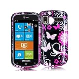 SAMSUNG FOCUS i917 2D PINK BUTTERFLY FLOWER CASE