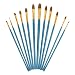 Imported Set of 12 Pcs Nylon Hair Paintbrush Artist Painting Round Tip Blue Handle RS.455.00
