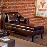 Rolland Leather Storage Chaise Lounge